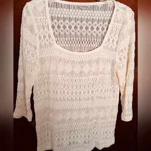 Lucky Brand lace 3/4sleeve top